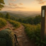 Appalachian Trail winding through forested mountains under clear sky, showcasing hiking options