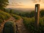 Appalachian Trail winding through forested mountains under clear sky, showcasing hiking options