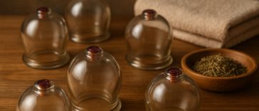 Traditional cupping therapy tools arranged in a wellness setting for healing in New York City