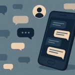 Smartphone displaying anonymous text chat conversation, symbolizing shift to private digital messaging