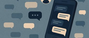 Smartphone displaying anonymous text chat conversation, symbolizing shift to private digital messaging