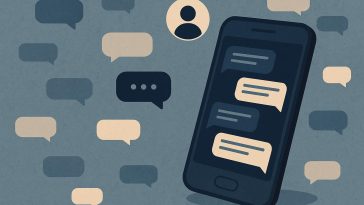 Smartphone displaying anonymous text chat conversation, symbolizing shift to private digital messaging