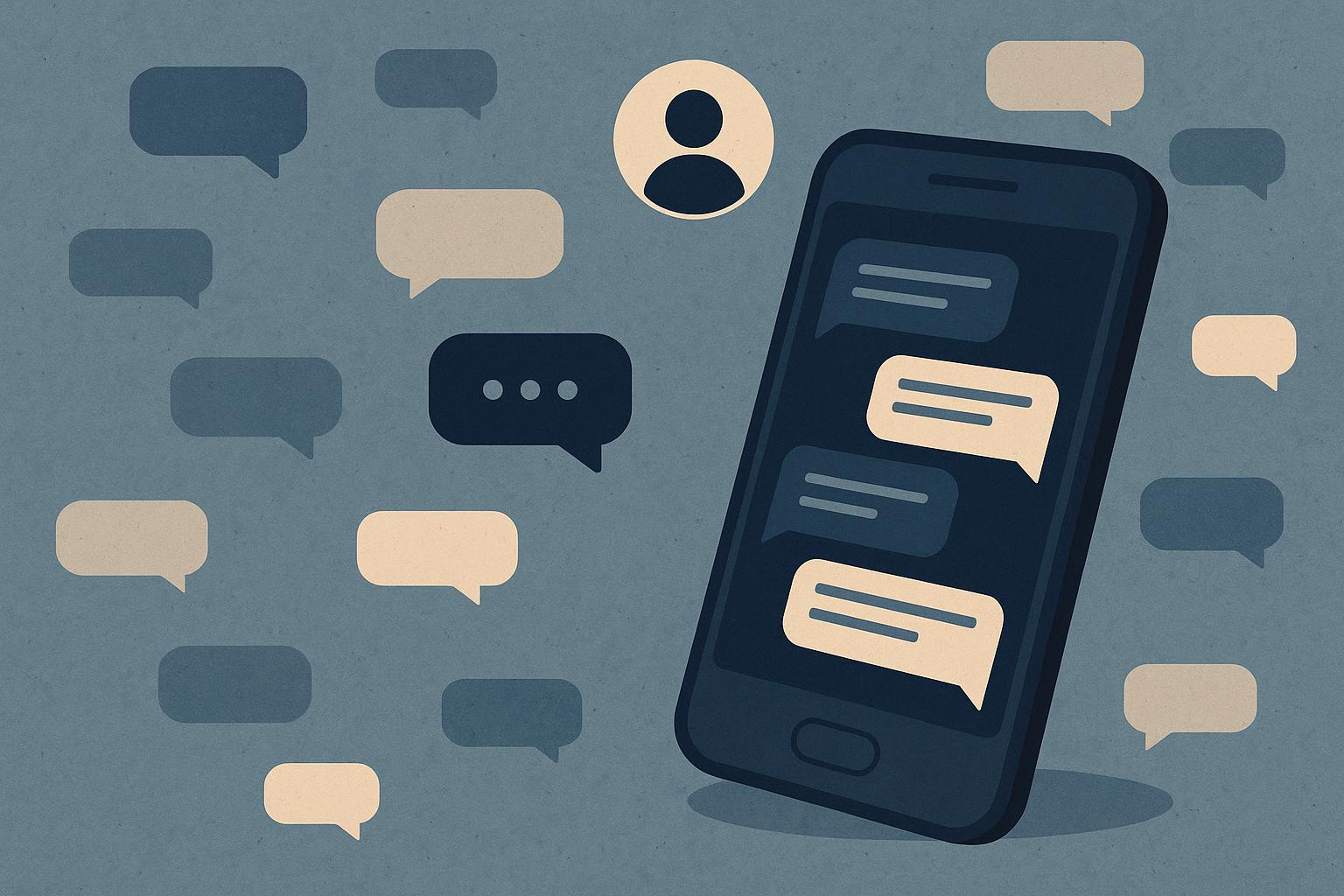 Smartphone displaying anonymous text chat conversation, symbolizing shift to private digital messaging