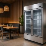 Sleek stainless steel commercial refrigerators enhance modern restaurant interior in Perth