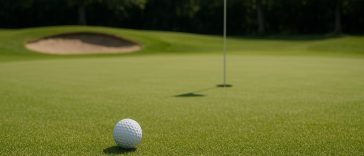 Golf course with flagstick and putting green illustrating key aspects of golf etiquette