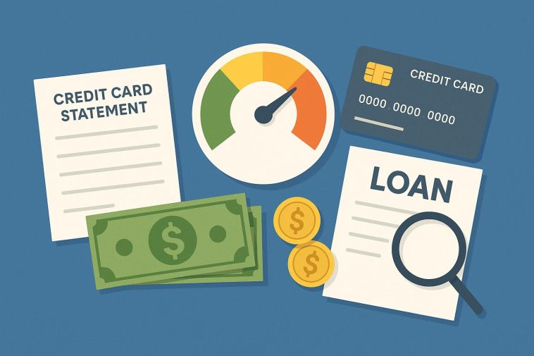Credit card with highlighted utilization rate gauge illustrating credit score evaluation concept