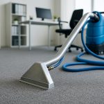 Freshly cleaned office carpet promoting a healthier workplace environment through professional cleaning