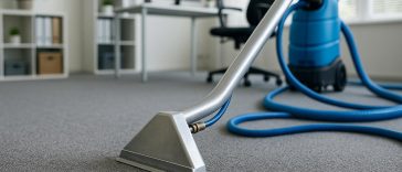 Freshly cleaned office carpet promoting a healthier workplace environment through professional cleaning