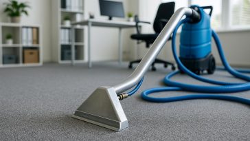 Freshly cleaned office carpet promoting a healthier workplace environment through professional cleaning
