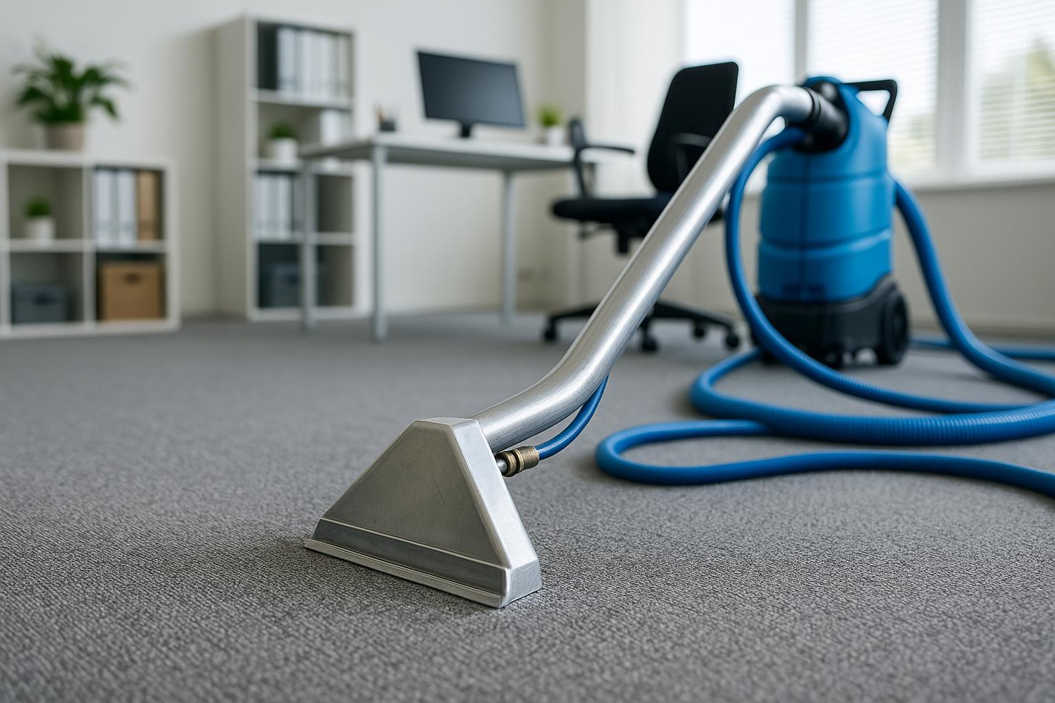 Freshly cleaned office carpet promoting a healthier workplace environment through professional cleaning