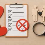 Matchmaker reviewing strict client checklist highlighting unrealistic romantic expectations