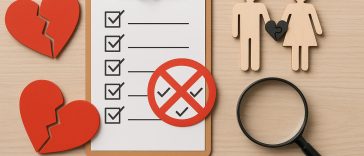 Matchmaker reviewing strict client checklist highlighting unrealistic romantic expectations