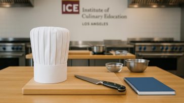 Culinary students practicing cooking techniques at Institute of Culinary Education Los Angeles