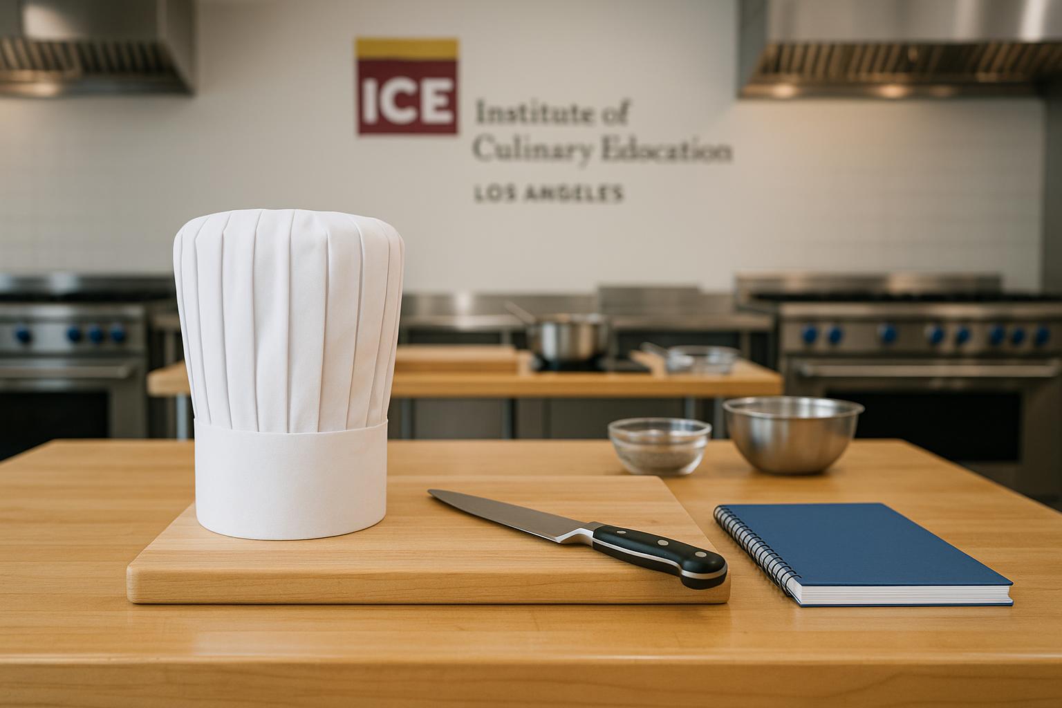 Culinary students practicing cooking techniques at Institute of Culinary Education Los Angeles