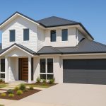 Modern custom-built home exterior in Mandurah, Western Australia, showcasing architectural features